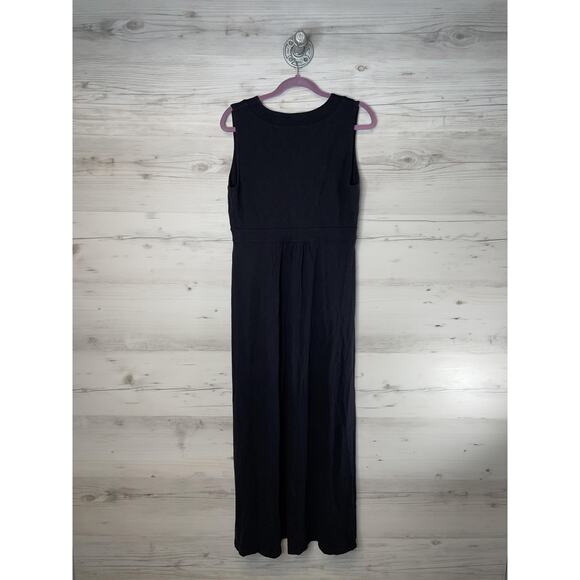 Lands' End Dress Womens Large Black Sleeveless Maxi V-Neck Wrap Pima Blend Knit - Picture 8 of 8